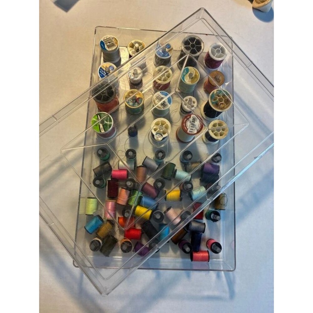 Vintage and modern thread in case: